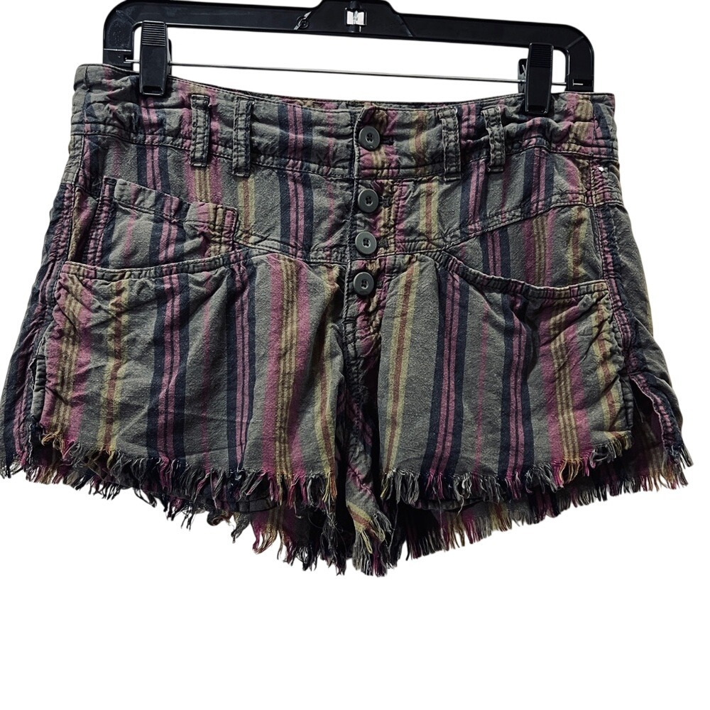 FP Movement by Free People Multicolor Striped Women's Cargo Shorts